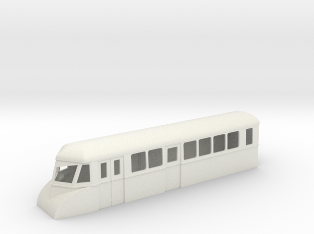 009 bogie "Flying Banana" railcar single end lugga in White Natural Versatile Plastic