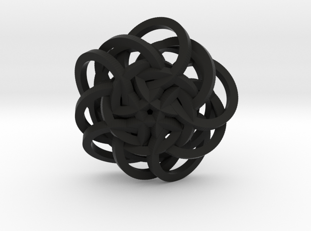 Spiral Pendant in Black Natural Versatile Plastic