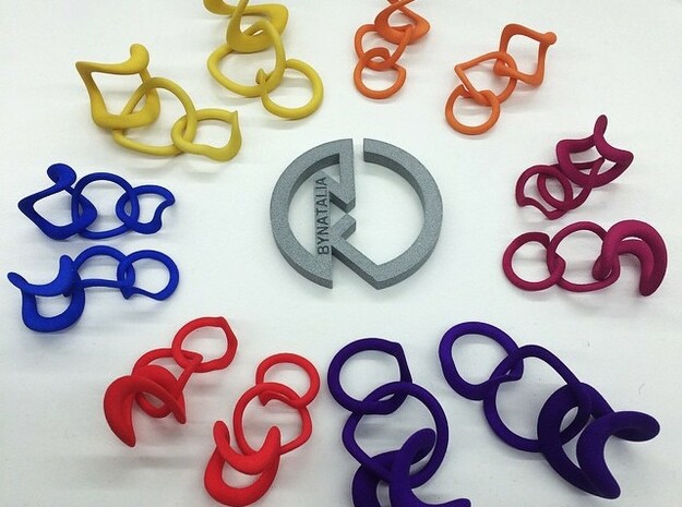 Tumbling Loops Earrings - Small in Black Natural Versatile Plastic
