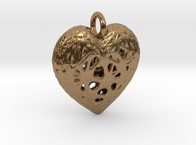 Heart Valentine's Day Pendant in Natural Brass