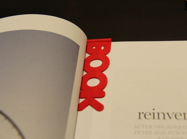 BOOK bookmark in Red Processed Versatile Plastic