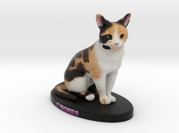 Custom Cat Figurine - S'mores in Full Color Sandstone