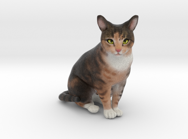 Custom Cat Figurine - Ohki in Full Color Sandstone