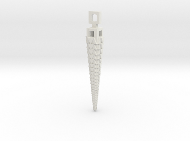 Pyramid Tower Pendant Xlll in White Natural Versatile Plastic
