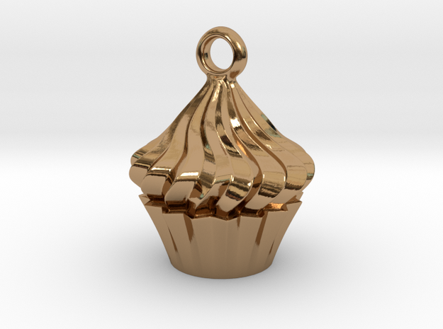 Cupcake Pendant in Polished Brass