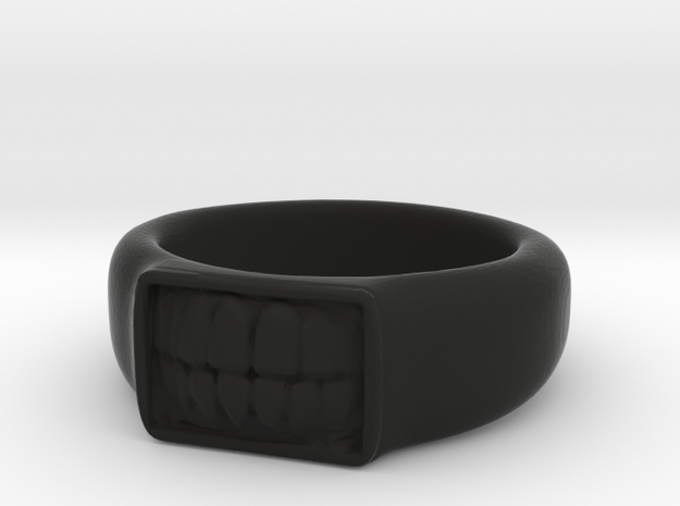 Tooth Ring in Black Natural Versatile Plastic