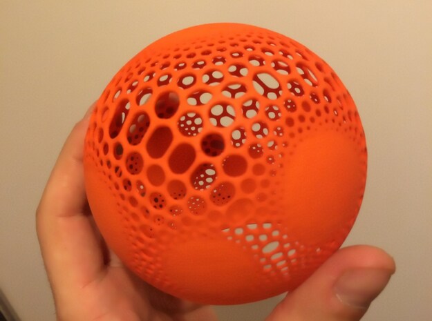 Hexasphere 2 in Orange Processed Versatile Plastic