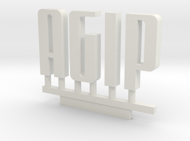 Agip Sign Logo N Scale1:160 in White Natural Versatile Plastic