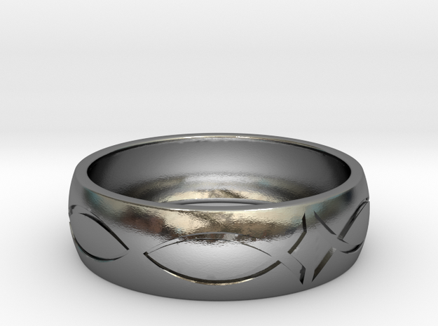 Size 7 Ring engraved in Polished Silver