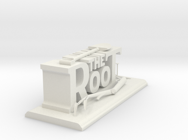 The Root - Desk Sculpture  in White Natural Versatile Plastic