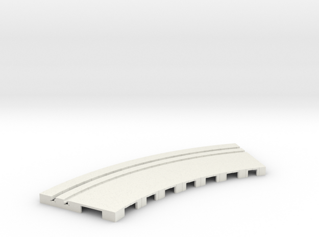 P-65stp-curve-tram-road-outer-145r-100-pl-1a in White Natural Versatile Plastic