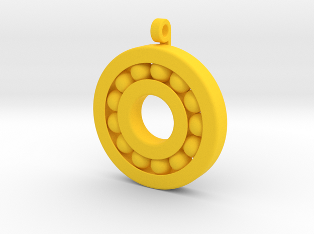 Ball Bearing Pendant in Yellow Processed Versatile Plastic