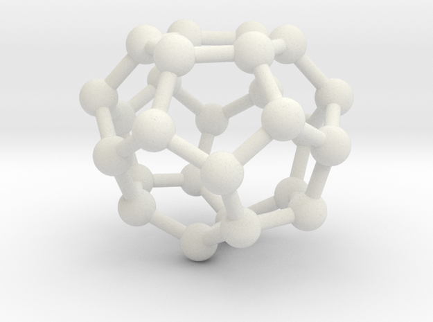 0003 Fullerene c26 d3h in White Natural Versatile Plastic