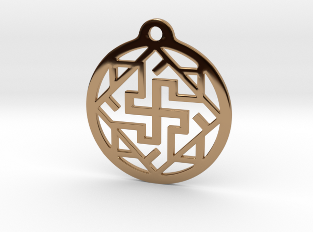 Swasthik / Kolam Pendant in Polished Brass