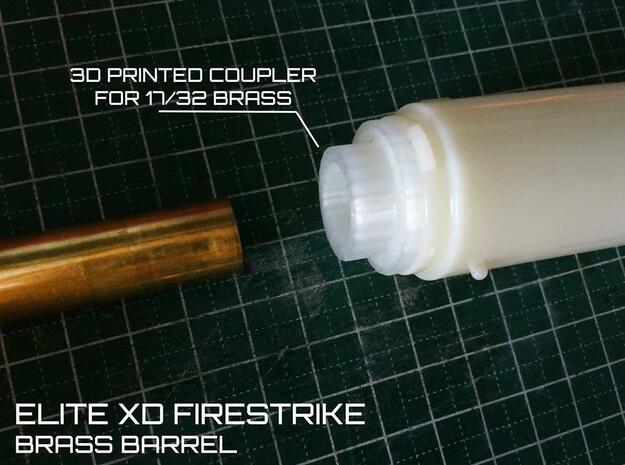 Nerf Firestrike Brass barrel adapter  in White Natural Versatile Plastic