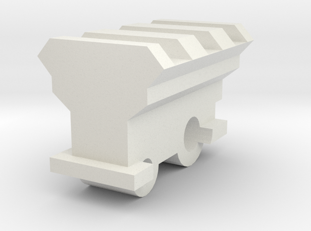 20mm rail mount for Nerf Retaliator Barrel  in White Natural Versatile Plastic