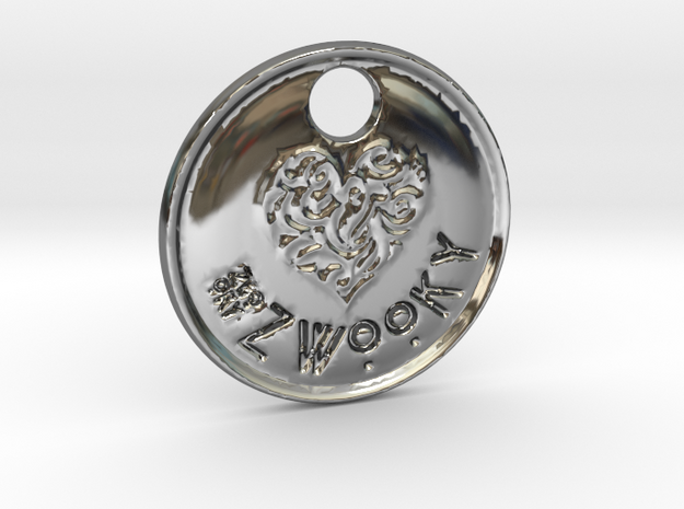 ZWOOKY Style 92 Sample - keychain heart in Fine Detail Polished Silver
