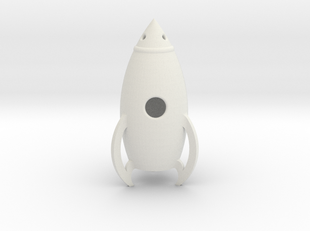 Cartoon Rocket in White Natural Versatile Plastic