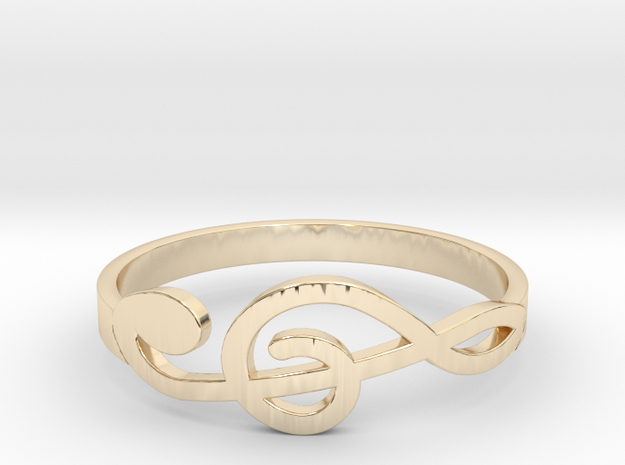Size 7 G-Clef Ring  in 14K Yellow Gold