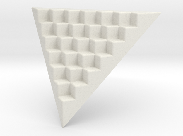 Pyramid Base for 12mm Dice (6 per edge) in White Natural Versatile Plastic