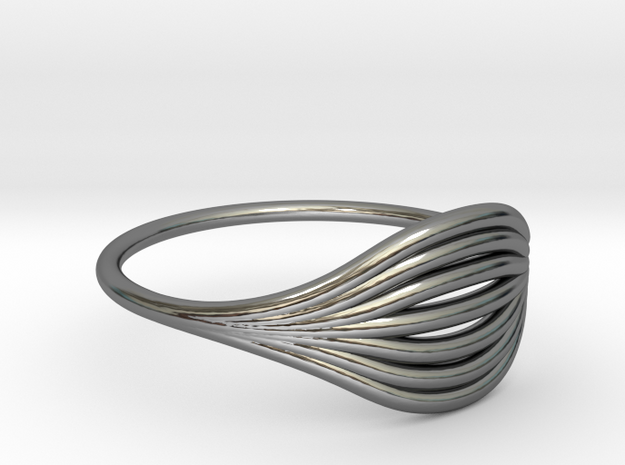 Flow Ring 01  in Fine Detail Polished Silver