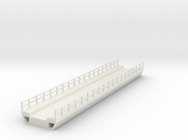 N Modern Concrete Bridge Deck Single Track 180mm in White Natural Versatile Plastic