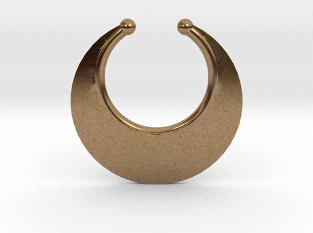 Faux Septum Ring -  Crescent (medium) in Natural Brass