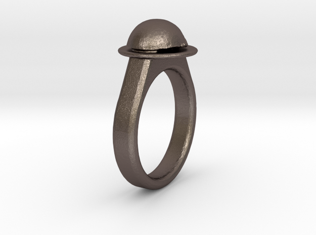 Ladybird Ring (18/8) in Polished Bronzed Silver Steel