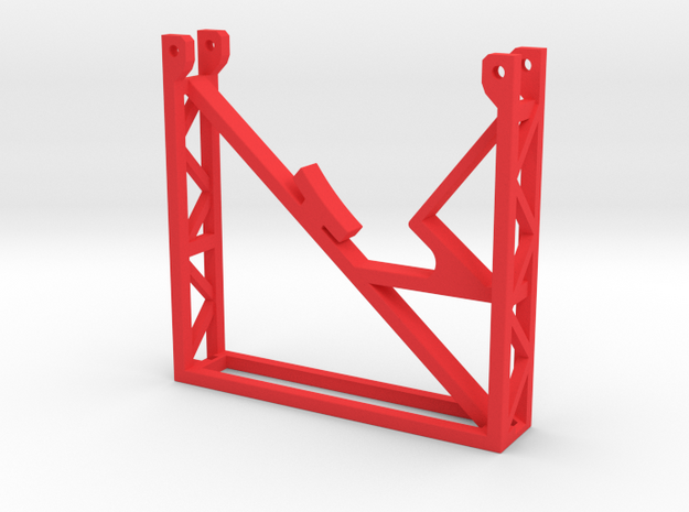 Rear Support Stand Rev 1 in Red Processed Versatile Plastic