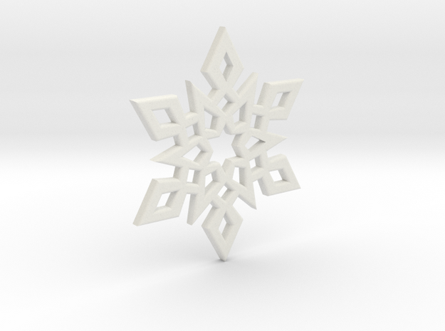 Snowflake Charm 2 in White Natural Versatile Plastic