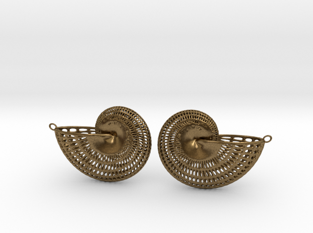 Nautilus Earring Pair (2 earrings) in Natural Bronze