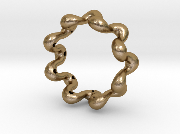Wavy bracelet 75 in Polished Gold Steel