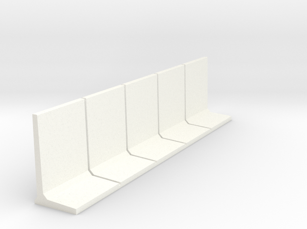 HO Retaining Wall 2500mm 5pc in White Processed Versatile Plastic