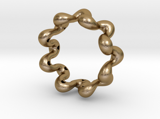Wavy bracelet 70 in Polished Gold Steel