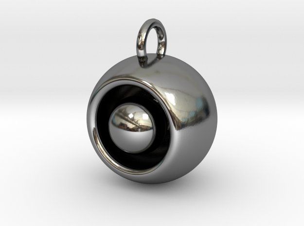 Floating Iris Pendant in Fine Detail Polished Silver
