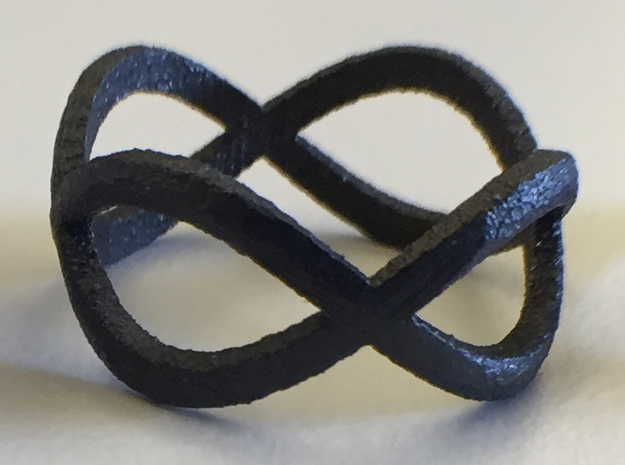 Infinity Ring in Matte Black Steel