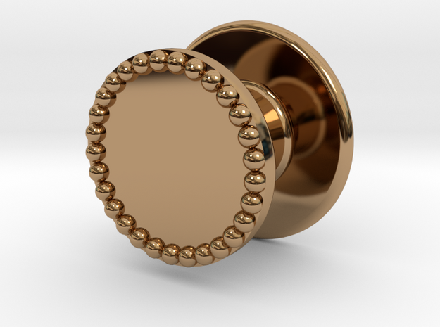 Button Flat Granulated in Polished Brass