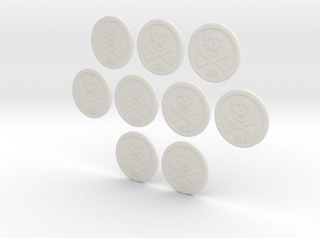 Bases: Jolly Rogers 3 Pack in White Natural Versatile Plastic