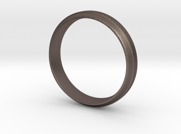 Simple Ring in Polished Bronzed-Silver Steel: 11 / 64
