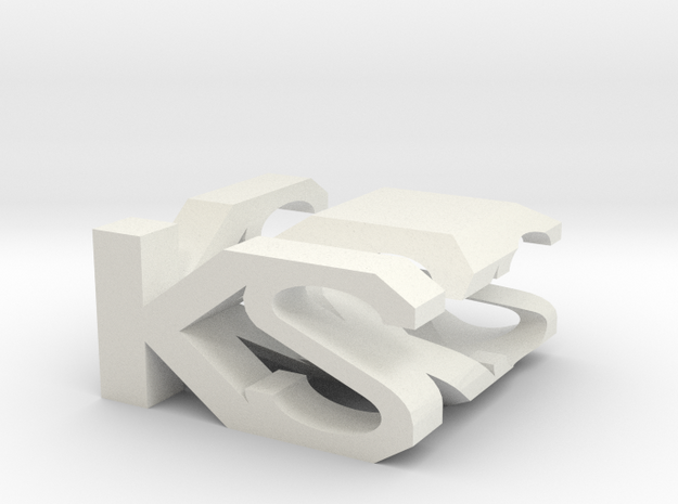 KS Monogram Cube in White Natural Versatile Plastic