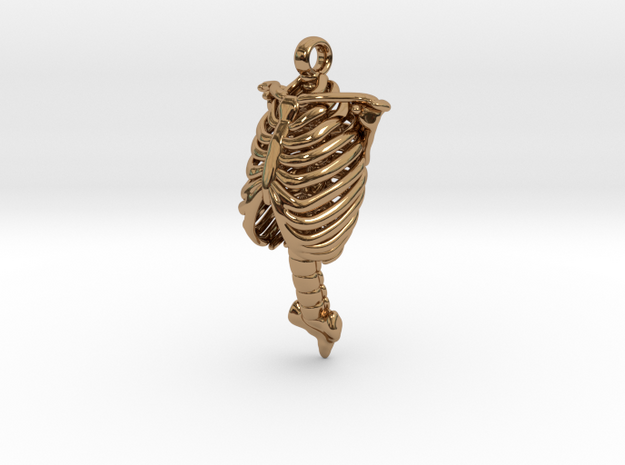 Rib Cage Pendant in Polished Brass