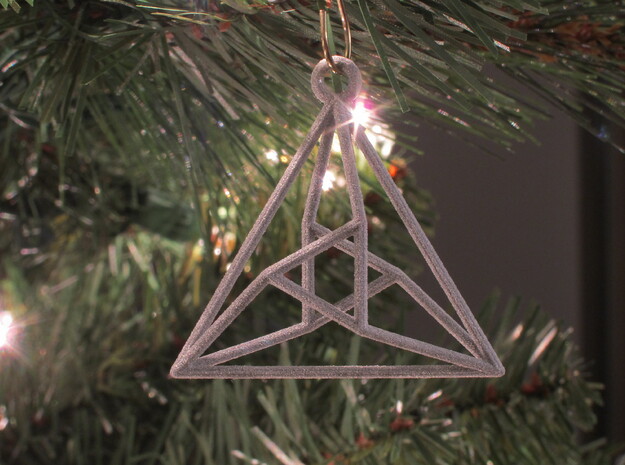 Triangle Christmas Ornament in White Natural Versatile Plastic