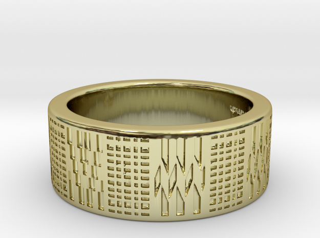 Kente Ring in 18k Gold Plated Brass: Medium