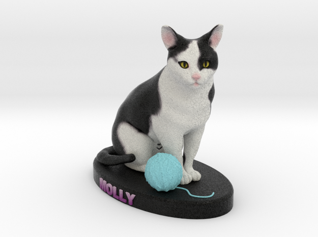 Custom Cat Figurine - Molly in Full Color Sandstone