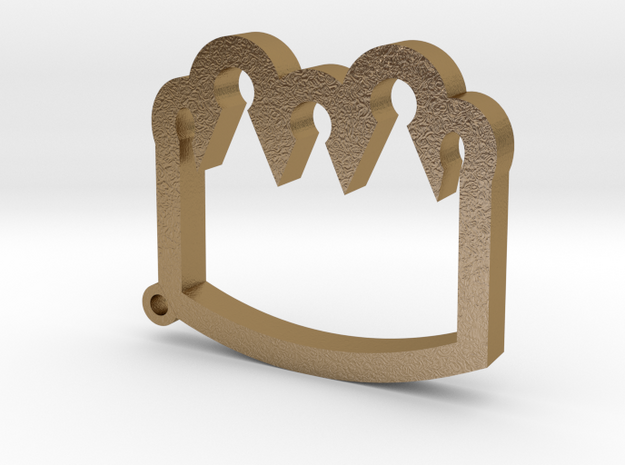 Crown Emoji Keychain/Pendant in Polished Gold Steel