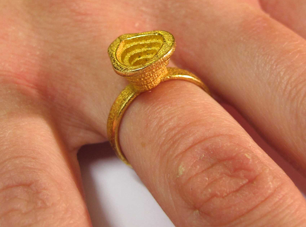Gold Mine ring - UK Q (inside diameter 18.34mm) in Polished Brass