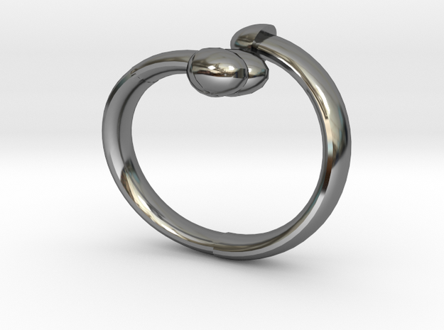 The D Ring - Sz.7 in Fine Detail Polished Silver