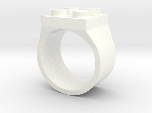 Brick Ring 4 Stud Type III in White Processed Versatile Plastic