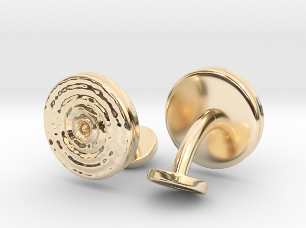 Ripple Cufflinks (pair) in 14k Gold Plated Brass