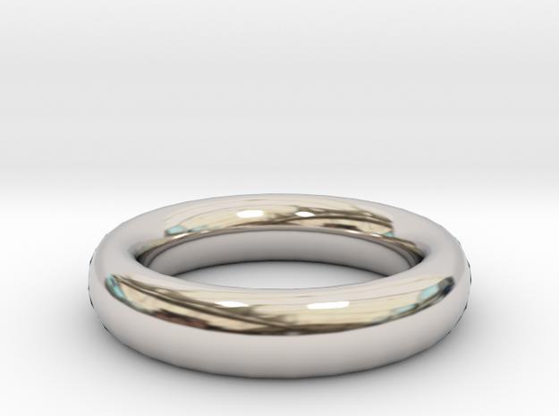 Thin Ring 20 x 20mm in Rhodium Plated Brass